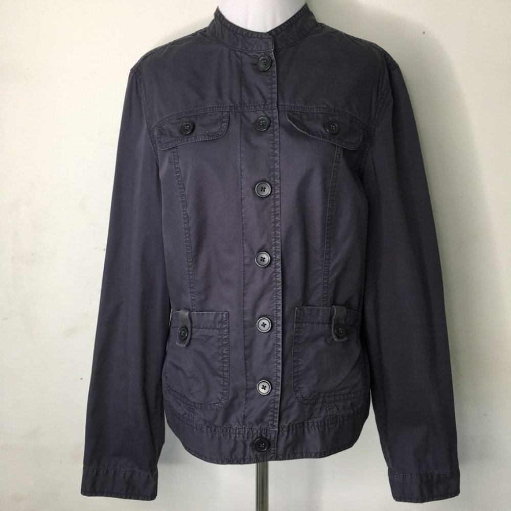 Tex by Max Azria Women's Blue Military Utility Jacket Size Large